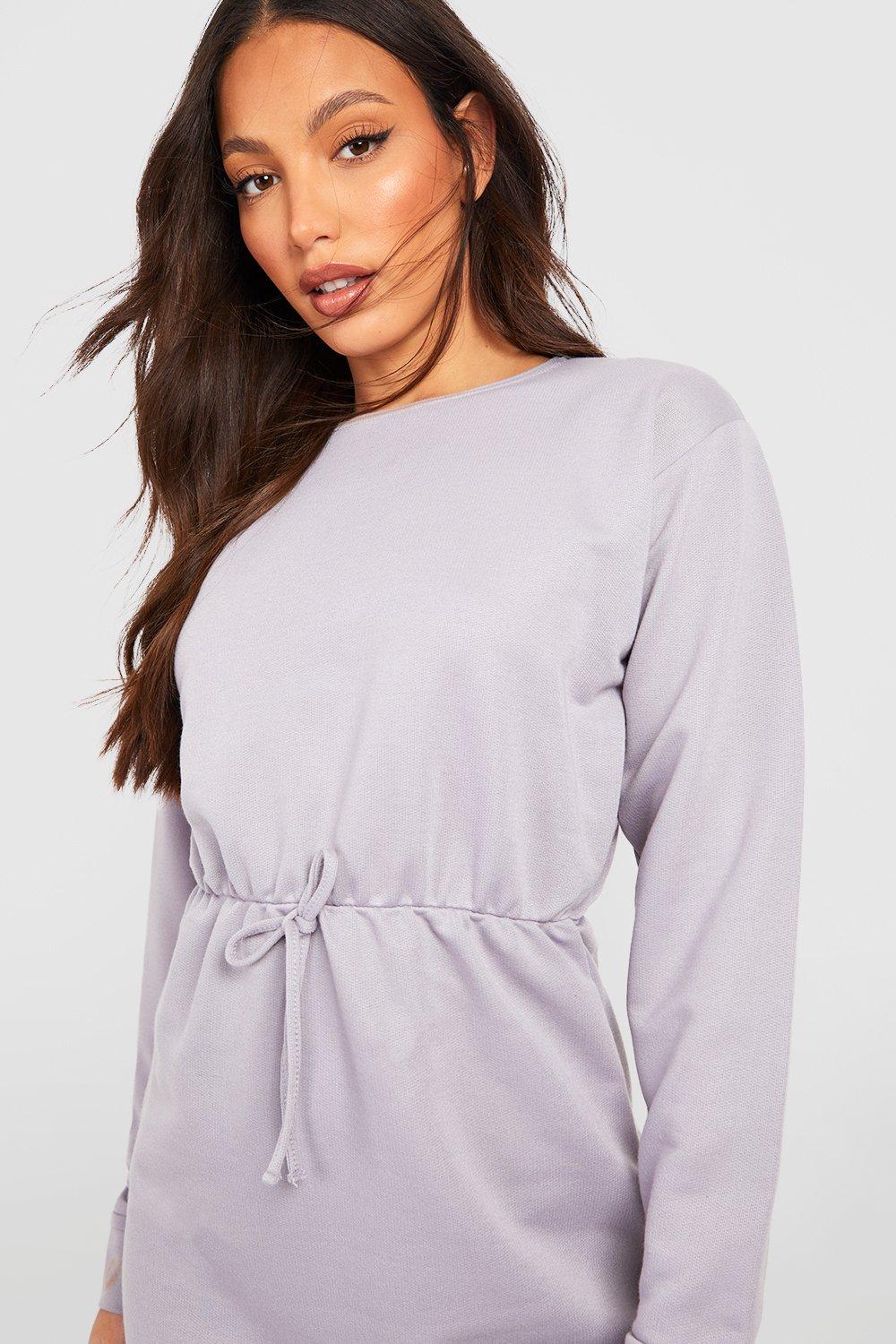 Tall Skater Drawstring Mini Sweat Dress boohoo IE